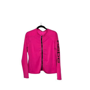 Bebe Women's Pink Long Sleeve Full Zip Top Size L
